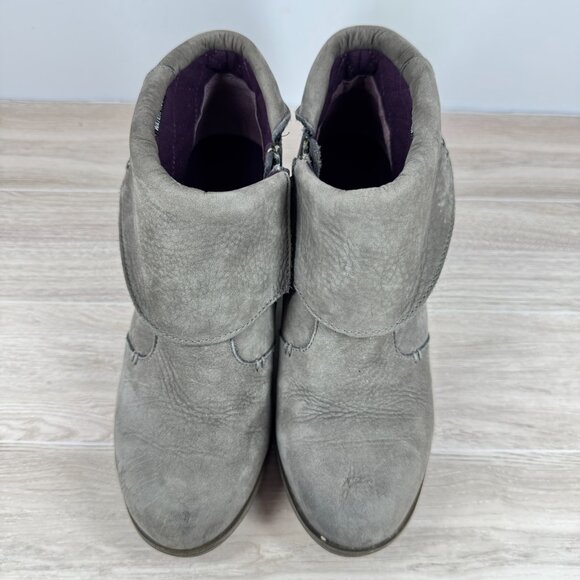 The North Face Women’s Leather Wedge Ankle Boots Gray Waterproof IcePick 7.5 - Picture 6 of 11